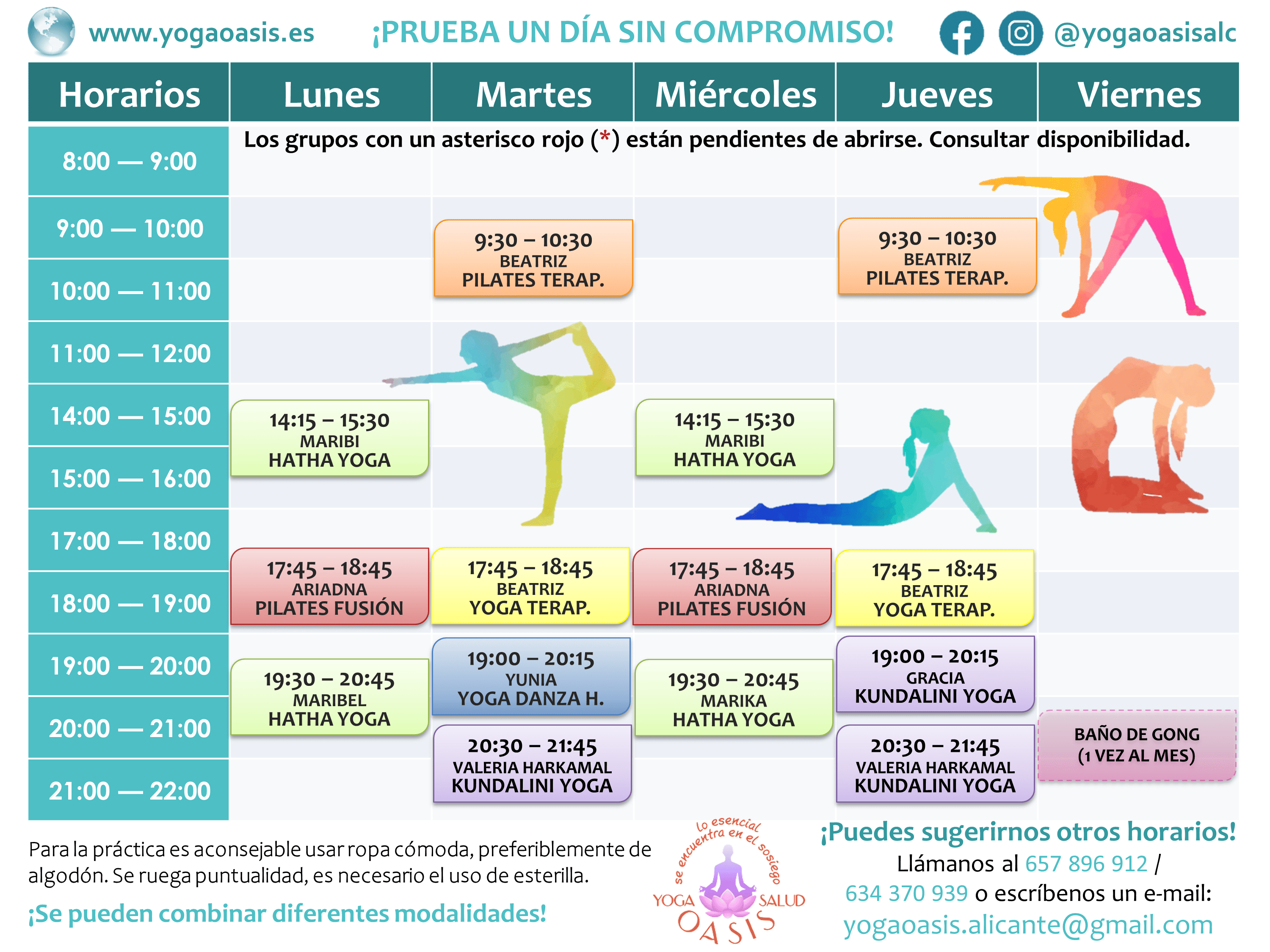 horarios yoga